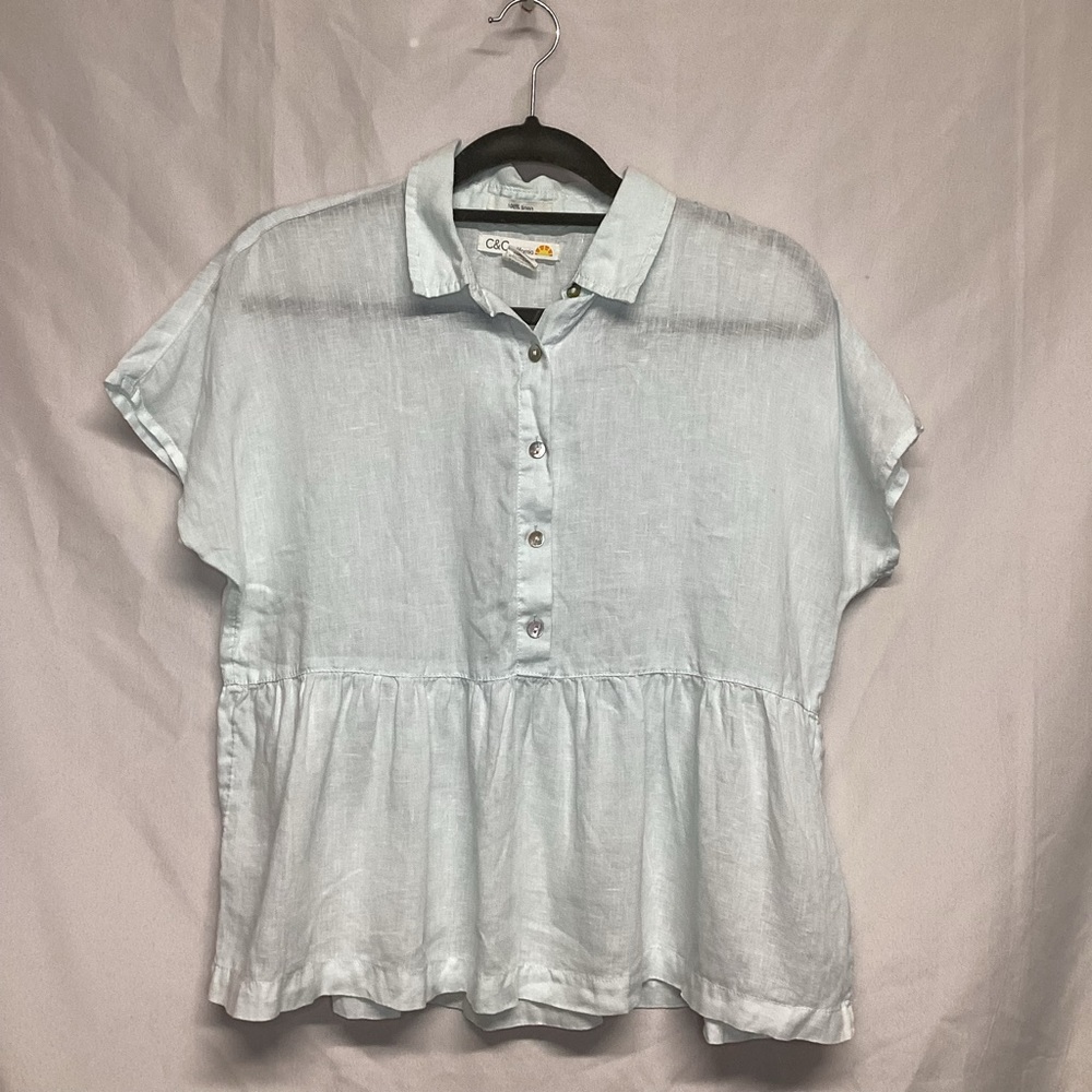 100% Linen Babydoll Top Sm